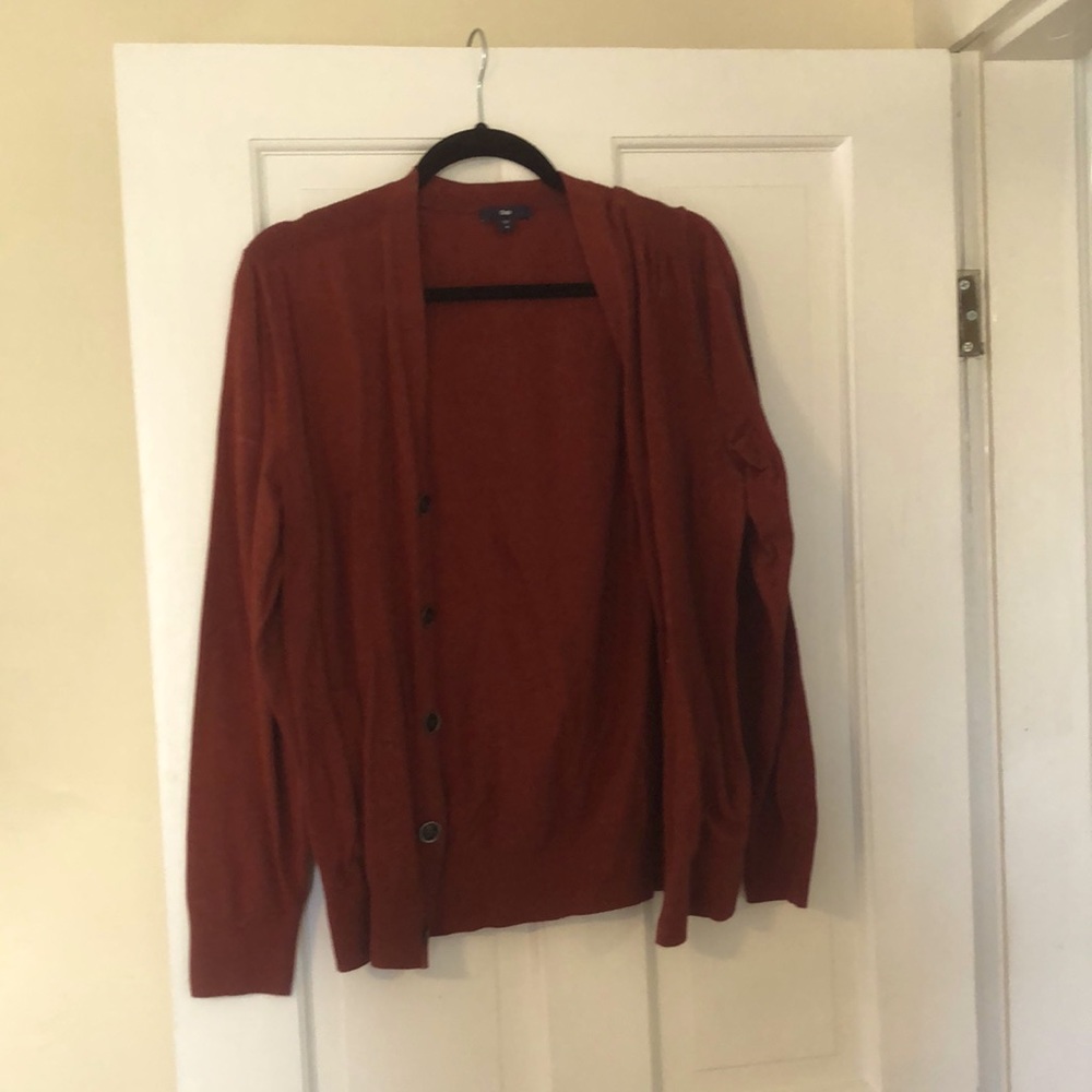 Men’s burnt orange cardigan